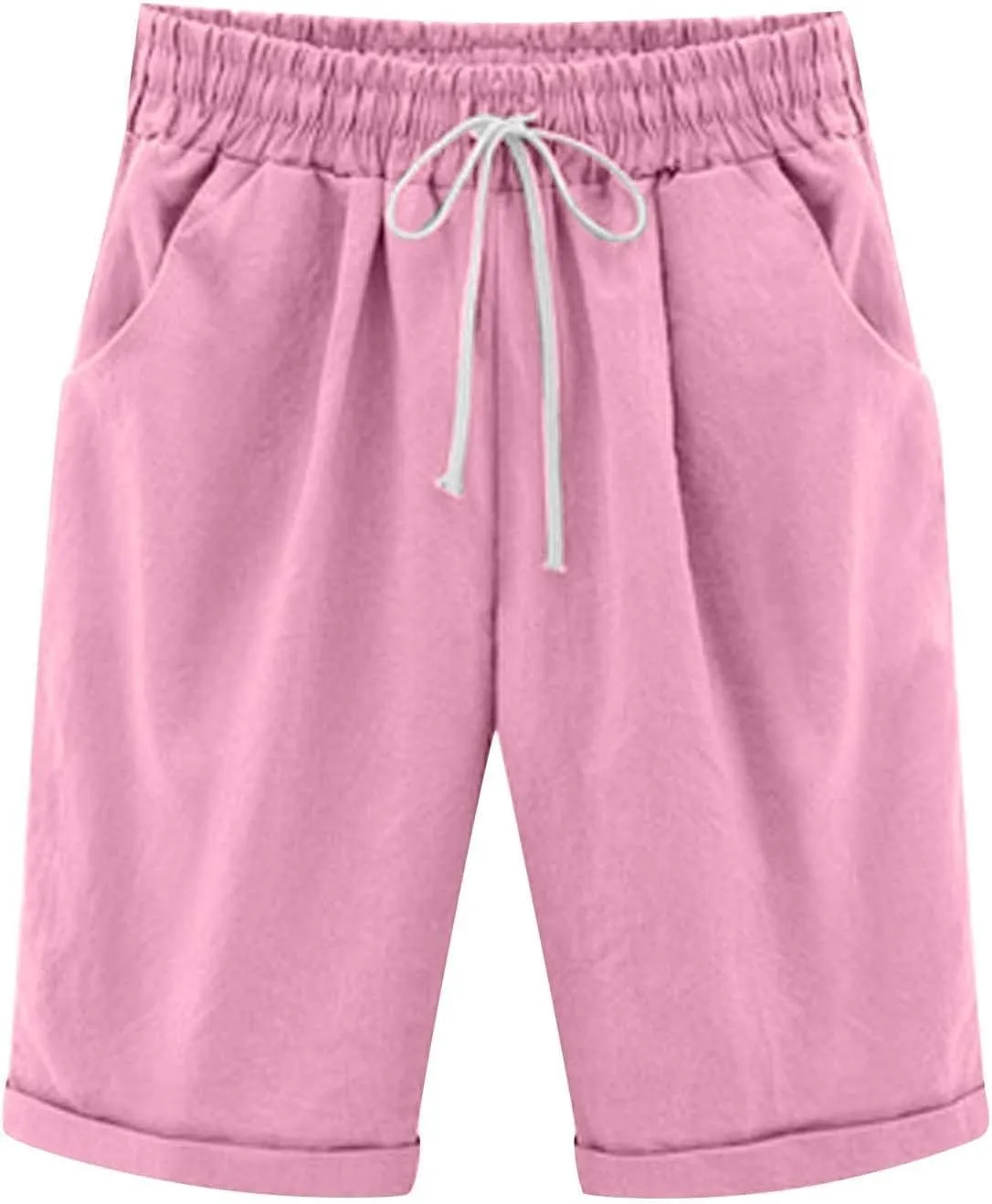 Shorts for Women Casual Summer Knee Length Drawstring Bermuda Shorts Loose Cute Wear 2024 Fashion Beach Clothes