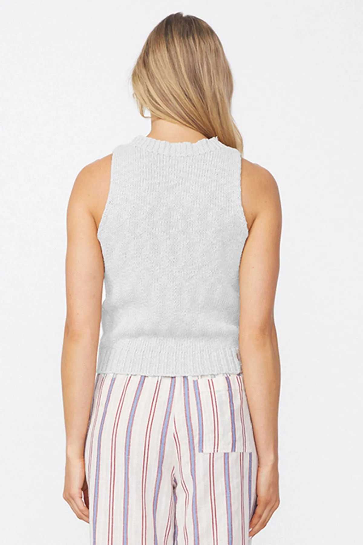 Stateside Cotton Linen Tank Sweater in White