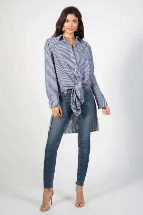 Striped Button-Down Collared Shirt