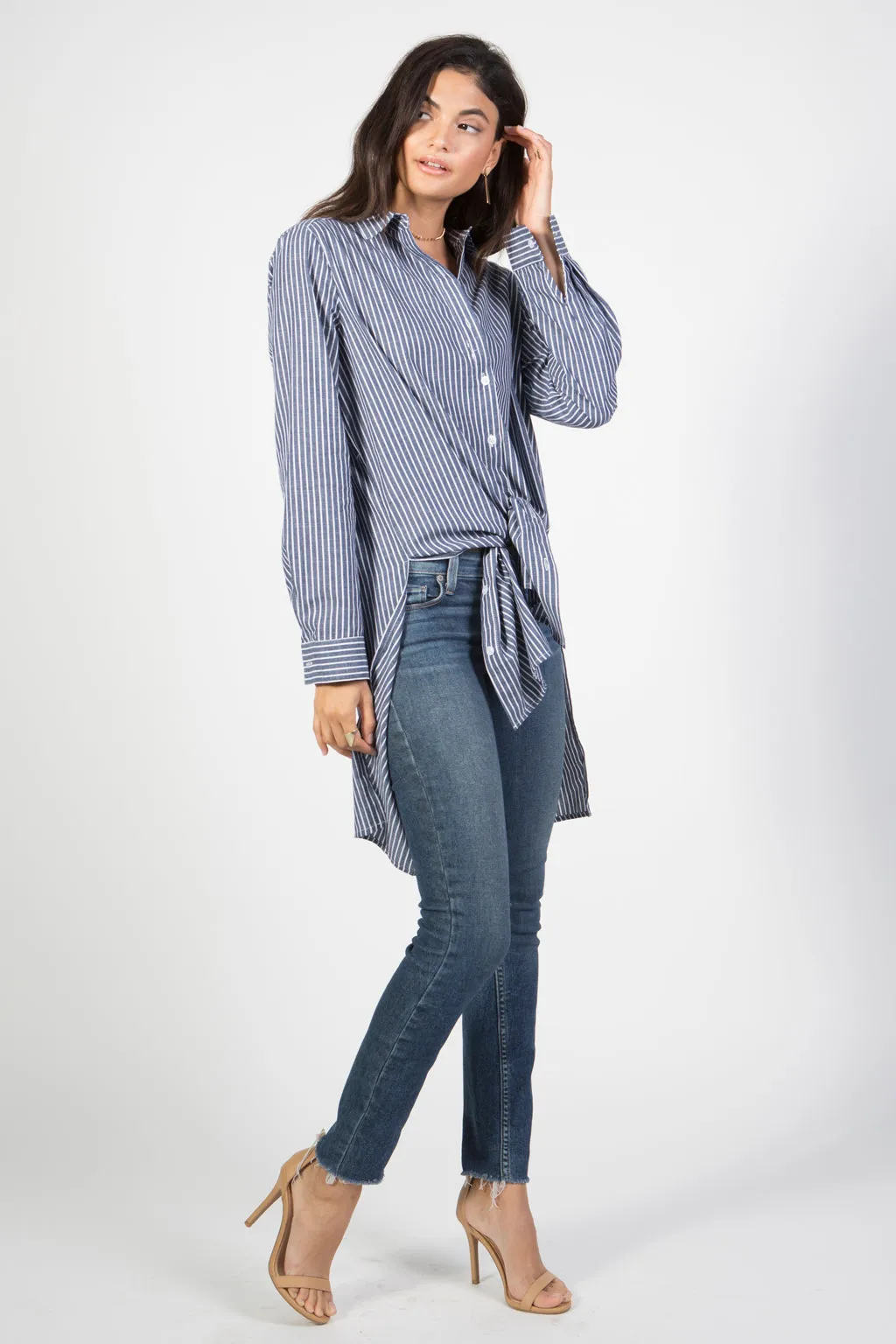 Striped Button-Down Collared Shirt