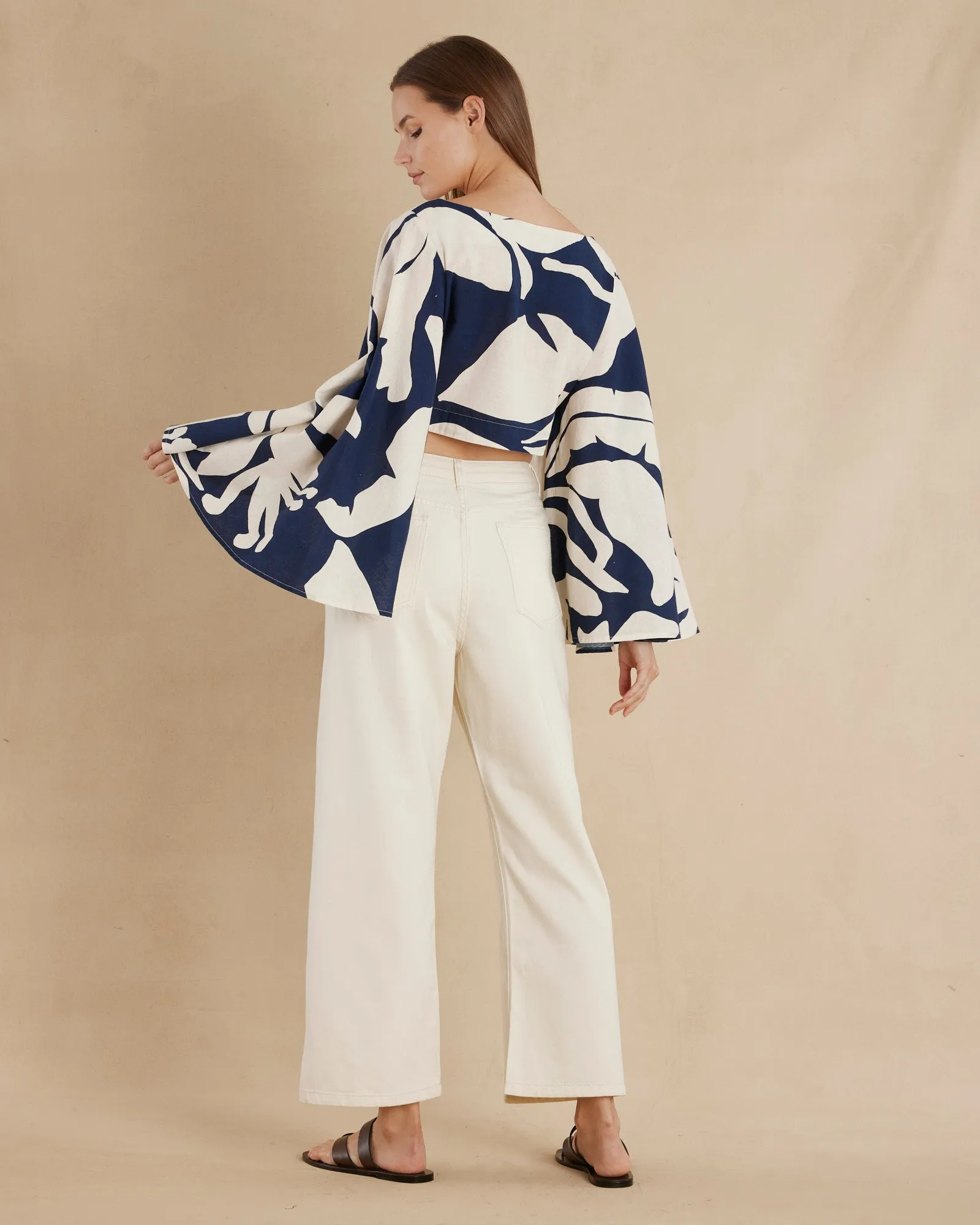 Tamar Wide-Leg Jean - Cream