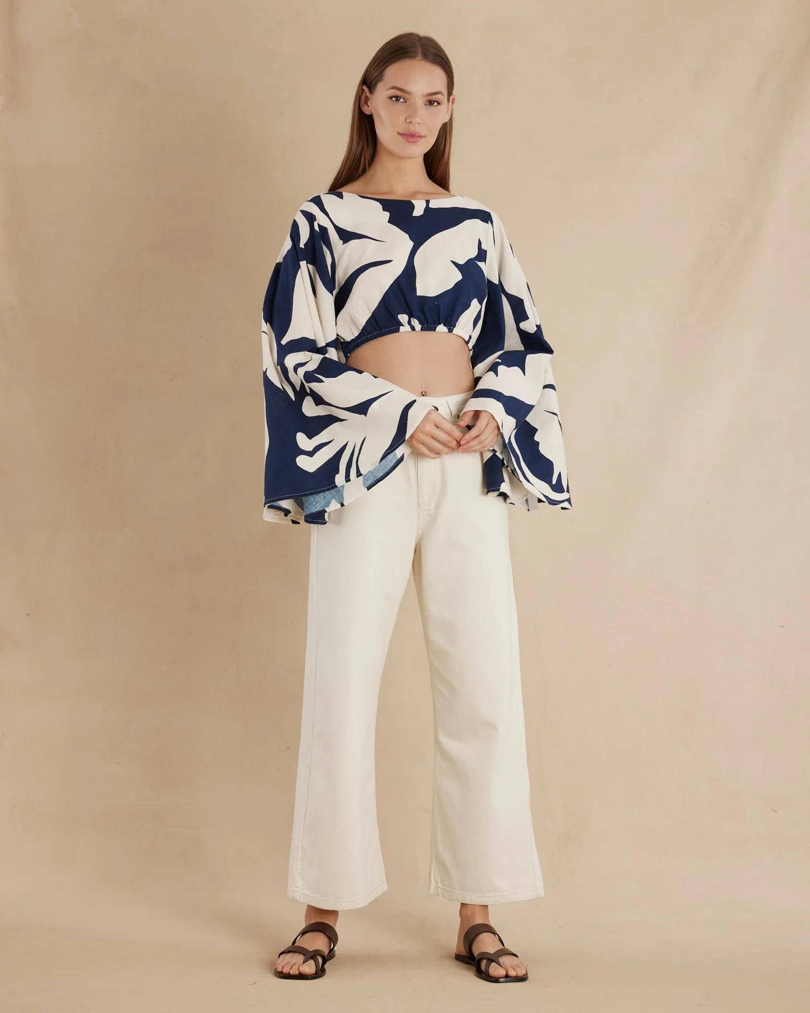 Tamar Wide-Leg Jean - Cream