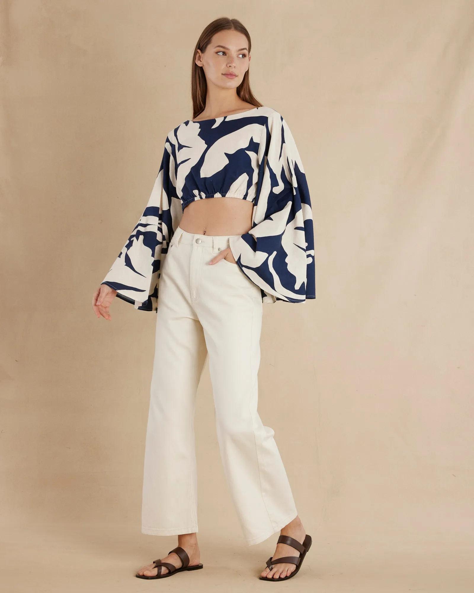 Tamar Wide-Leg Jean - Cream