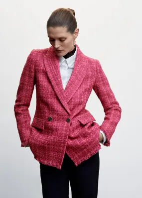 Textured regular fit suit blazer