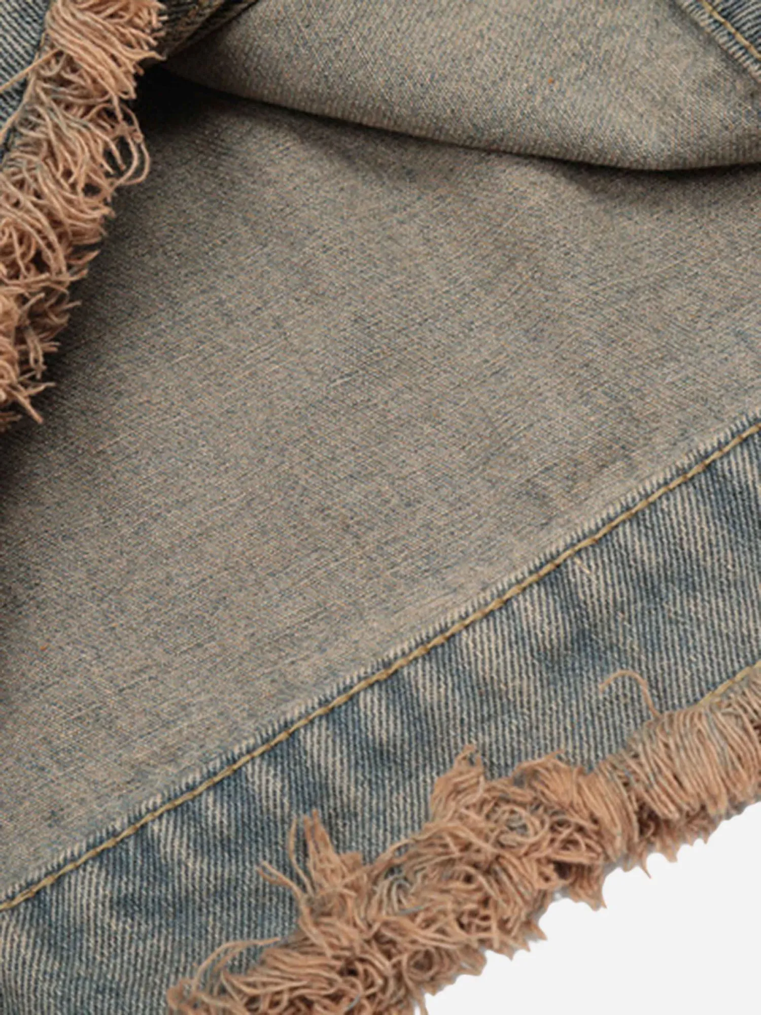 Thesupermade Flame Denim Embroidered Burlap Jacket - 1543
