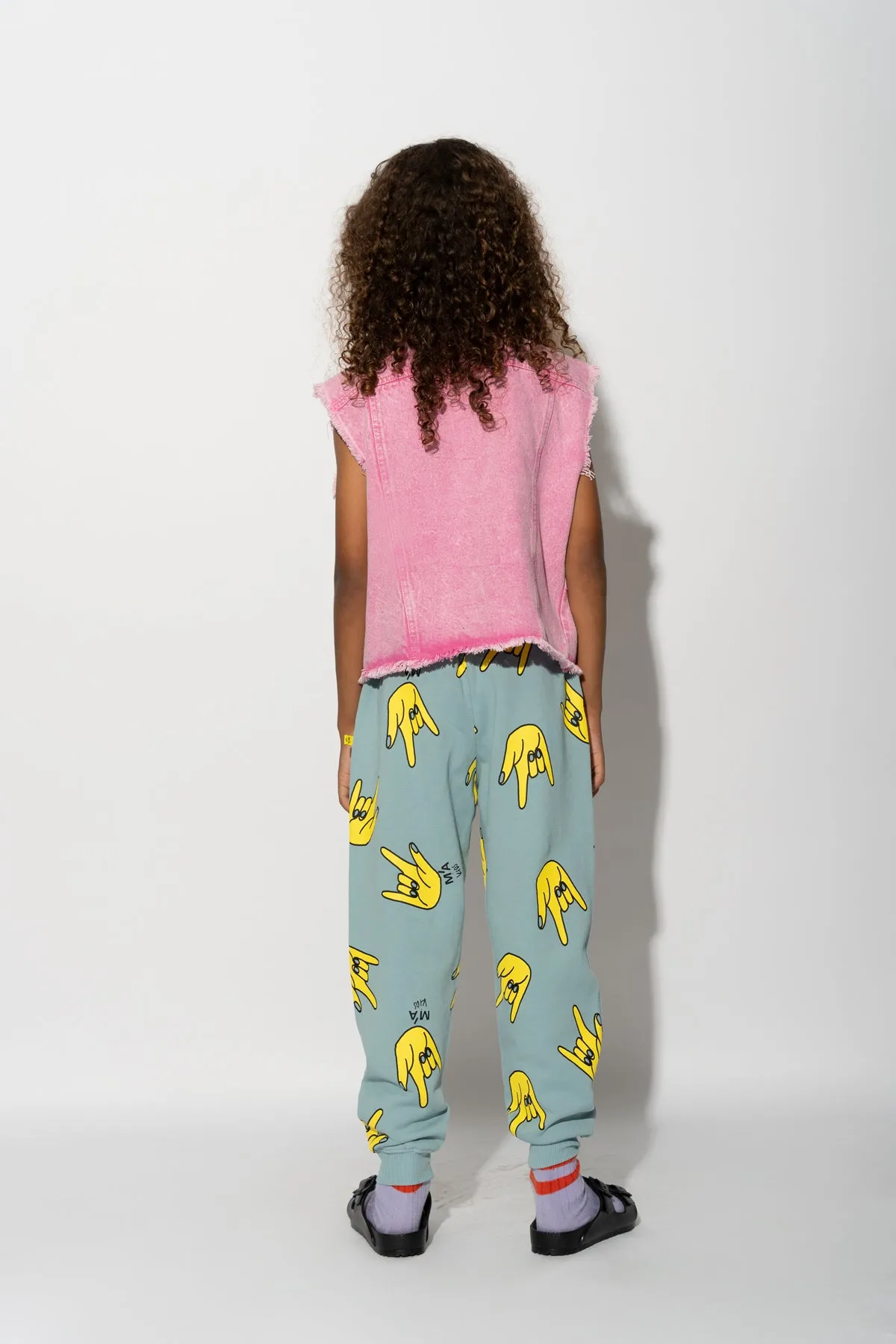 TURQUOISE HANDS PRINT SWEATPANTS