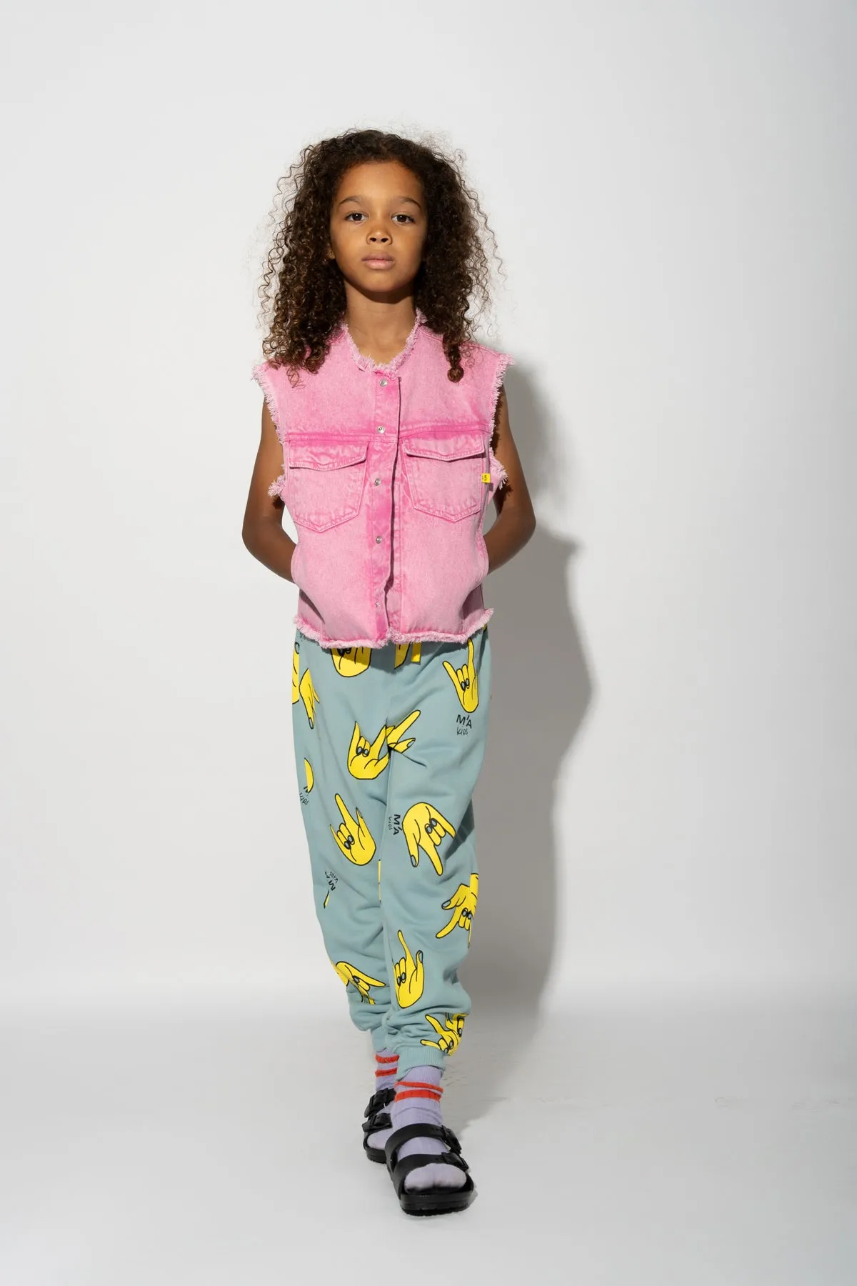 TURQUOISE HANDS PRINT SWEATPANTS
