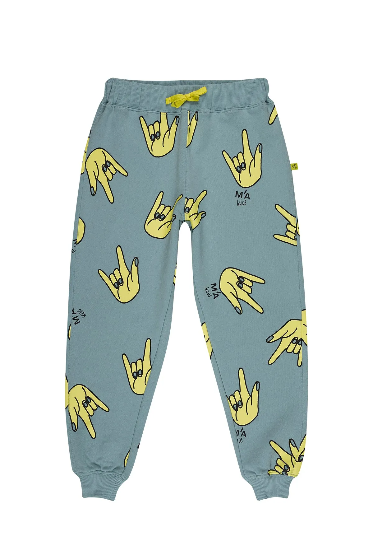 TURQUOISE HANDS PRINT SWEATPANTS