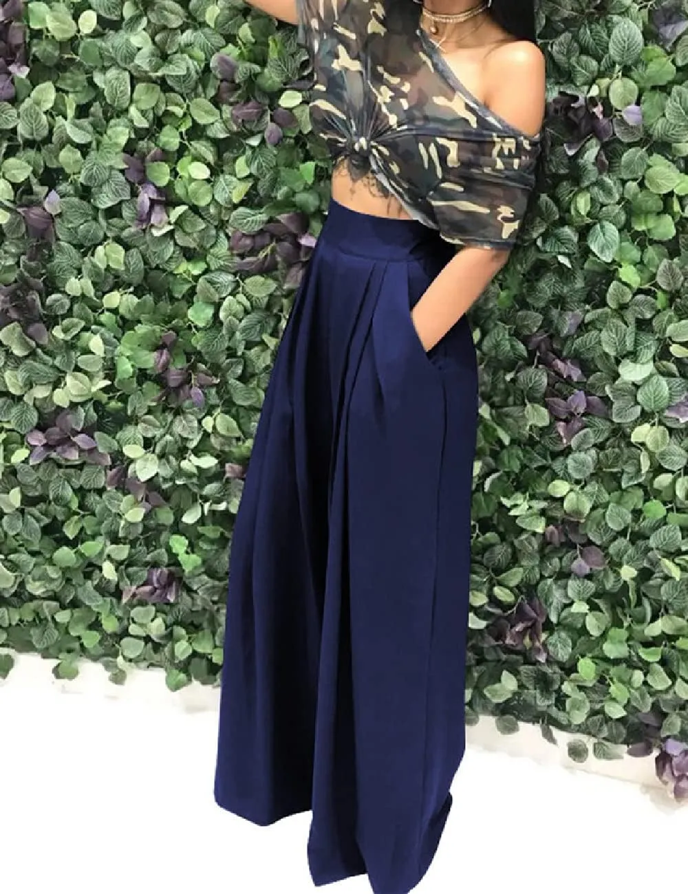 Wide Leg Palazzo Pants for Women, High Waist Business Casual Lounge Pants