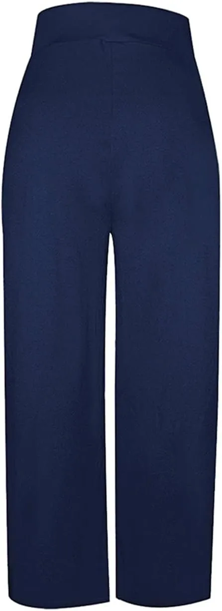 Wide Leg Palazzo Pants for Women, High Waist Business Casual Lounge Pants