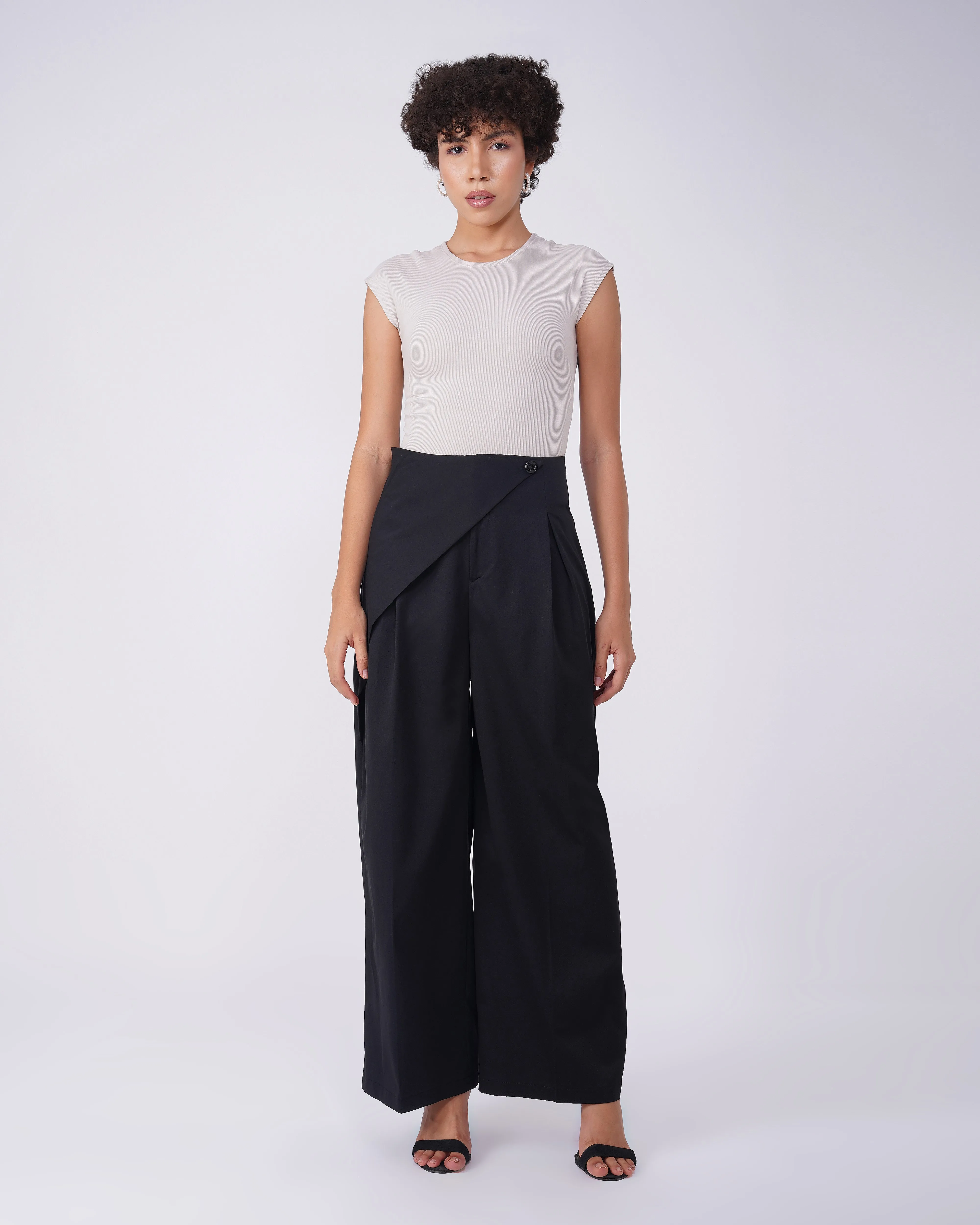 WIDE LEG TROUSERS WITH WRAP AROUND