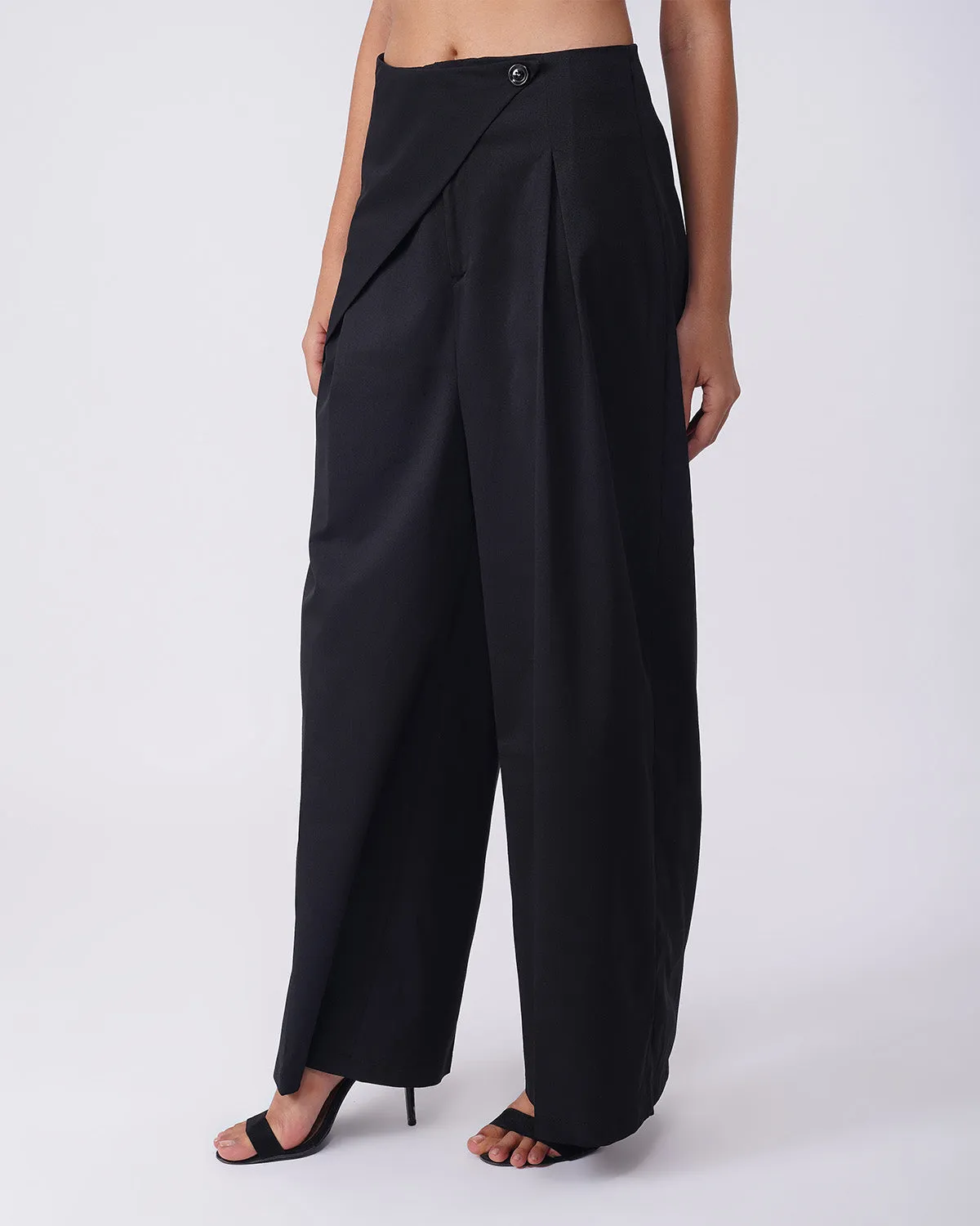 WIDE LEG TROUSERS WITH WRAP AROUND