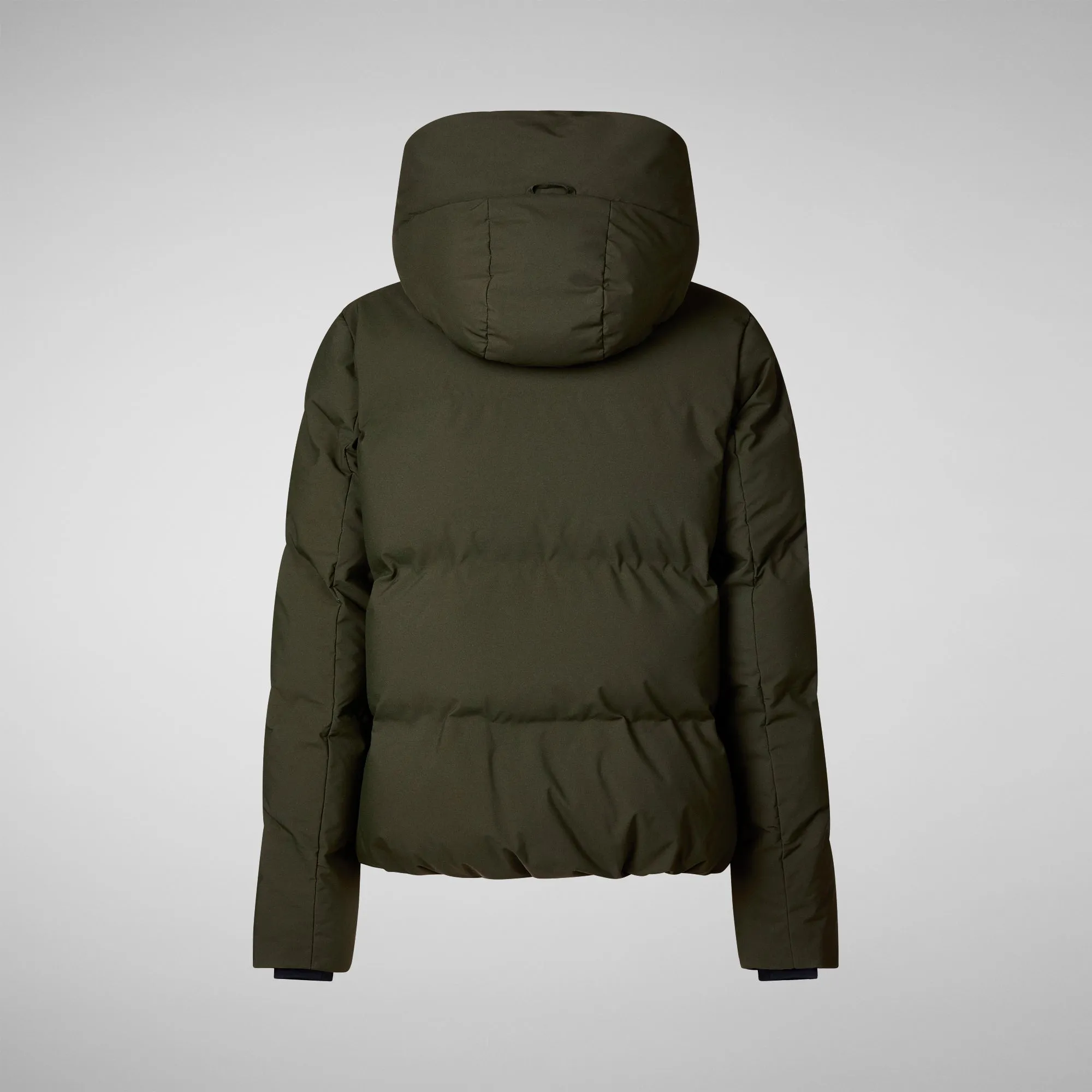 Eco-Friendly Womens Calliope Puffer Jacket in Land Green - Vegan and Sustainable