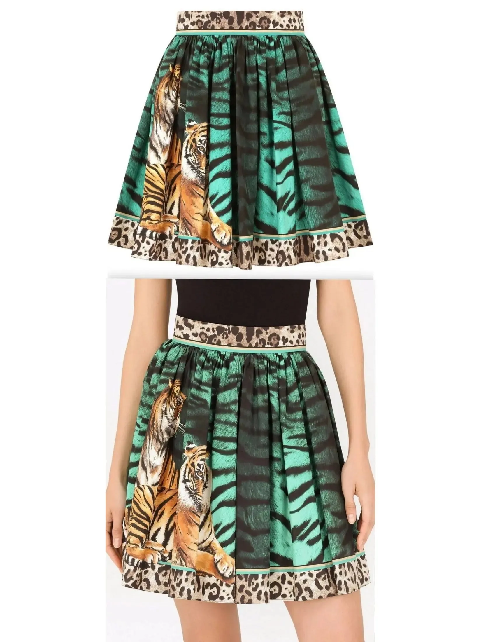 Women’s Animal-Printed Pleated Skirt