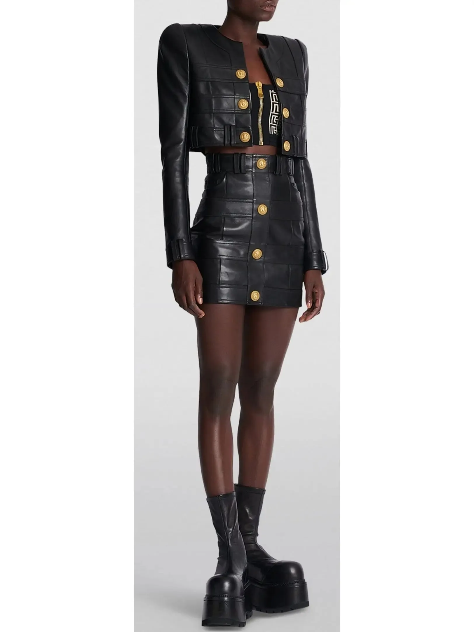 Women’s Black High-Waisted Leather Mini Skirt