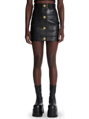 Women’s Black High-Waisted Leather Mini Skirt