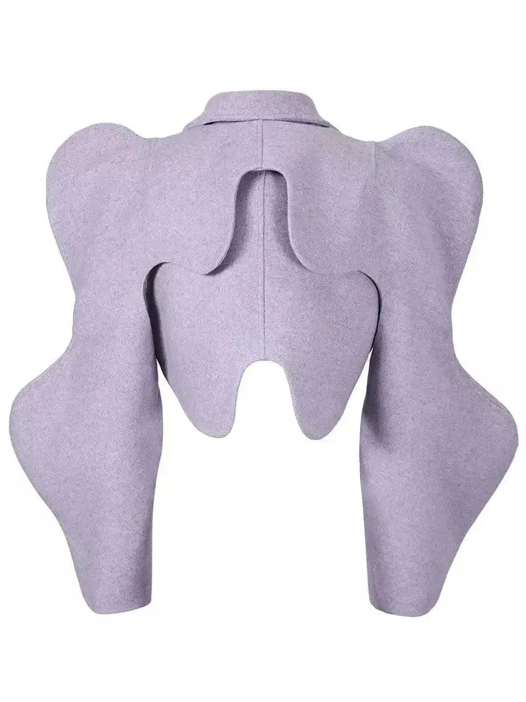 Women’s Curvy Shoulder-Detail Cropped Jacket, Lilac