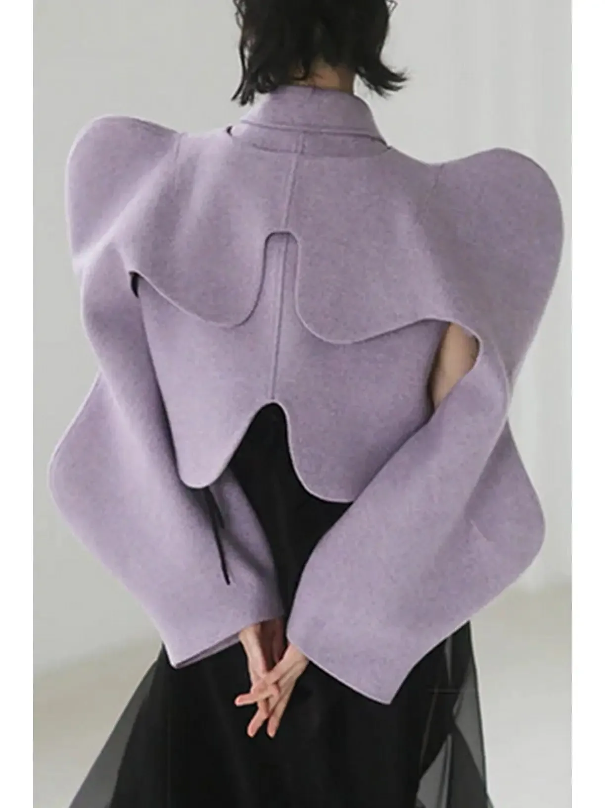 Women’s Curvy Shoulder-Detail Cropped Jacket, Lilac