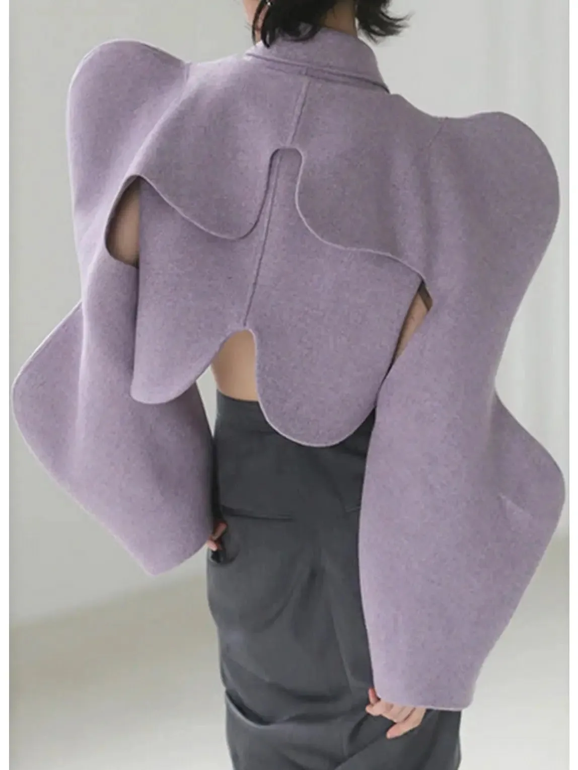 Women’s Curvy Shoulder-Detail Cropped Jacket, Lilac