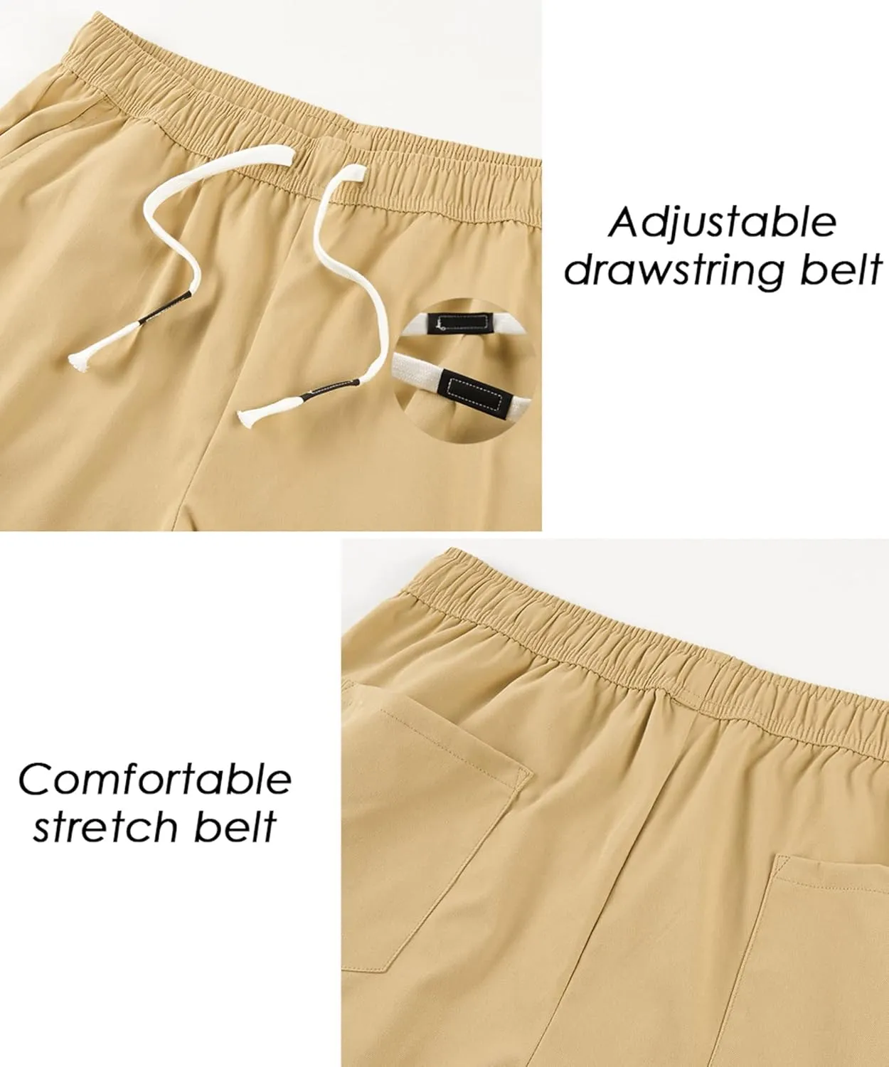 XinYangNi Women's Casual Shorts Elastic Waist Drawstring Summer Shorts with Pockets