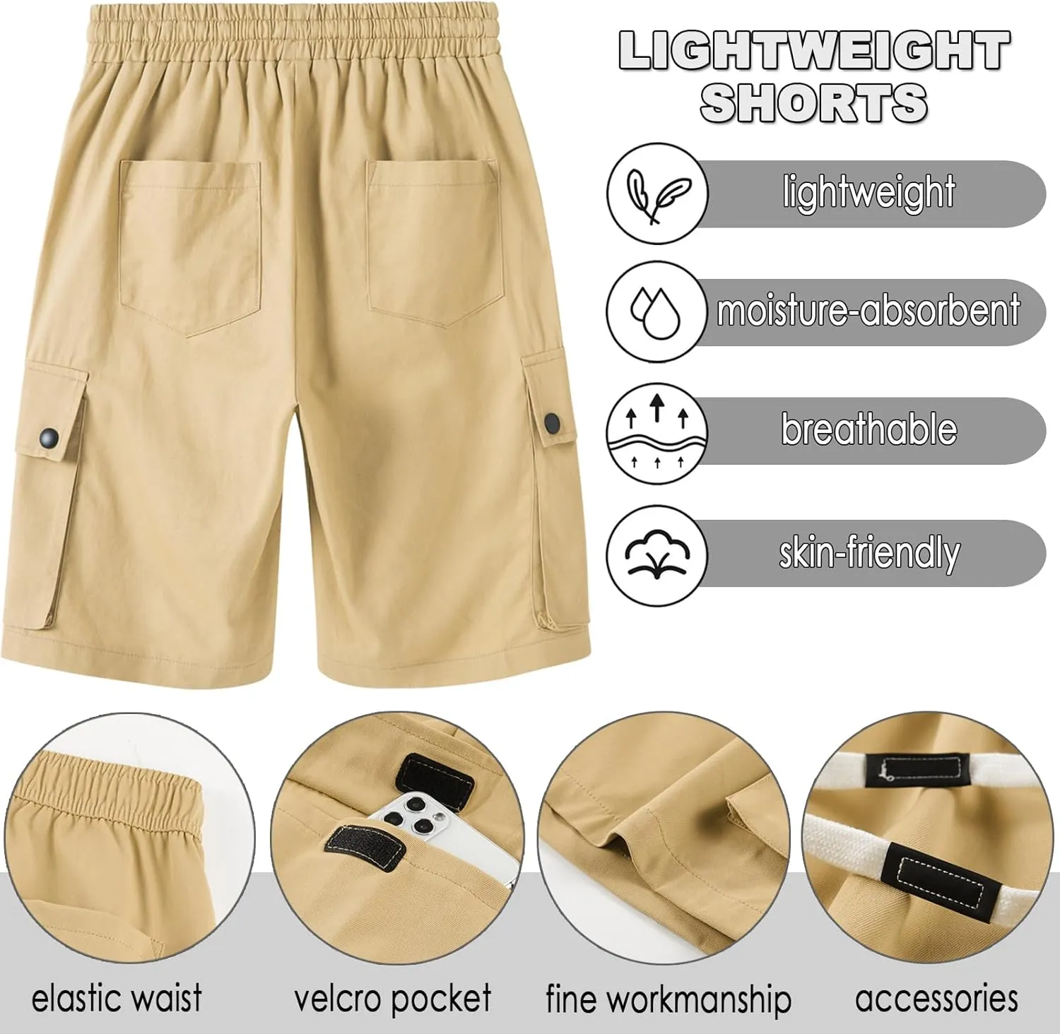 XinYangNi Women's Casual Shorts Elastic Waist Drawstring Summer Shorts with Pockets